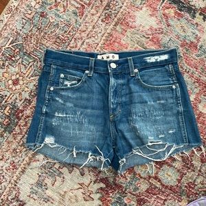 AMO tomboy short - blue Nile w distressed